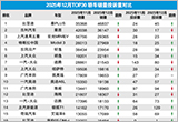 2025年12月TOP30轿车销量投诉量对应点评